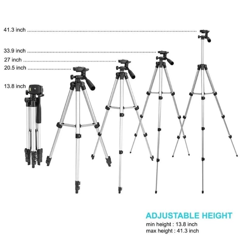 Silver Aluminium Tripod Camera Stand, Mobile Tripod Stand, Tripod Stand