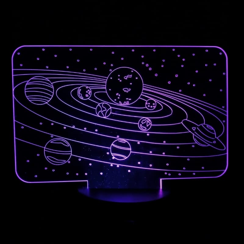 Solar System 3D Optical Illusion Lamp Universe Space Galaxy
