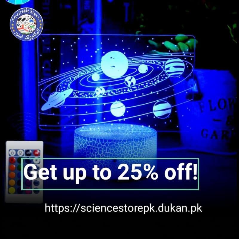 Solar System 3D Optical Illusion Lamp Universe Space Galaxy