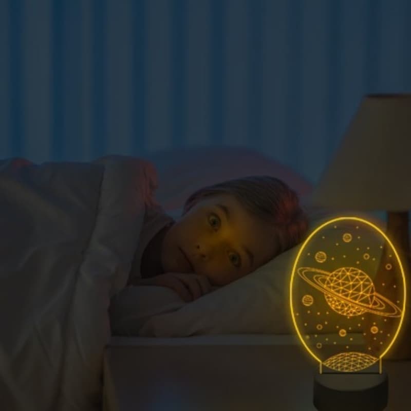 Solar System 3D Optical Illusion Lamp Universe Space Galaxy
